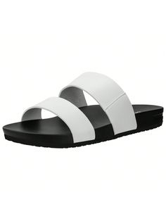 A substantial sandal featuring 2 broad straps and accents, ideal for achieving a sporty-luxe look at the beach. Combine it with one-piece swimsuits and plastic visors for a trendy ensemble.Women's 2 Band Slide Footbed Sandal Comfort Foam Slip On Flat Sandals Casual Summer Sandals White Cool,Sporty,Vacation    Plain Slides   Women Shoes, size features are:Bust: ,Length: ,Sleeve Length: White Synthetic Flip Flops For Beach Season, Spring Beach Sport Sandals Made Of Eva, White Slide Sport Sandals For Beach, White Slide Sport Sandals For Summer, Summer Beach Sport Sandals With Eva Material, White Eva Sandals For Vacation, Summer Beach Sport Sandals Made Of Eva, Eva Sport Sandals For Beach In Summer, Summer Vacation Sport Sandals Made Of Eva