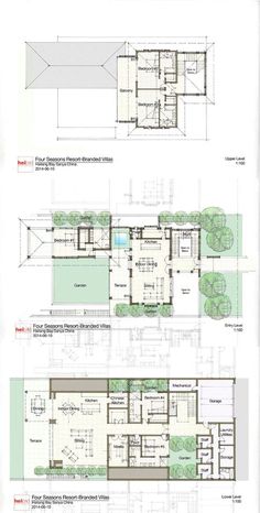 two drawings of the plans for a house