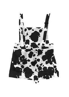 Trash Queen - plus size friendly alternative clothing Casual Cow Print Bottoms For Summer, Trendy Black Shortalls For Summer, When Worlds Collide, Cute Cow Print, Worlds Collide, Grid Print, Cute Cow, Metal Straps, Cute Cows