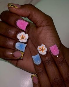 Dope Nail Designs Short, Jojo Nails, Vacation Nails Short, Duck Tip Nails, Design Short Nails, 18th Ideas, Nail Designs Short, Tip Nail Designs