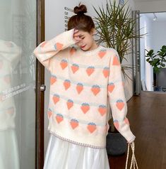 Fashion Strawberry Sweater PN3526 ●Size: S: Length 64 cm,bust 103 cm,shoulder 55 cm,sleeve 46 cm. M: Length 65 cm,bust 106 cm,shoulder 57 cm,sleeve 47 cm. L: Length 66 cm,bust 109 cm,shoulder 59 cm,sleeve 48 cm. XL: Length 67 cm,bust 112 cm,shoulder 61 cm,sleeve 49 cm. ●Material:cotton (Please allow 1-3cm differs due to manual measurement.As different computers display colors differently,the color of the actual may vary slightly from the above images.Thanks for your understanding.) ●About Shipping: We attach great importance to the orders of each customer and parcel delivery. 1.Processing time: 2-3 business days. 2.Shipping time: 10-15 business days to US, please allow 3-4 weeks shipping to other country.(Shipping times can be affected by variable customs clearance times or public holidays Cute Pink Cartoon, Strawberry Sweater, Cartoon Strawberry, Pink Cartoon, Casual Pullover Sweater, Parcel Delivery, Woman Clothes, Chic Sweaters, Customs Clearance