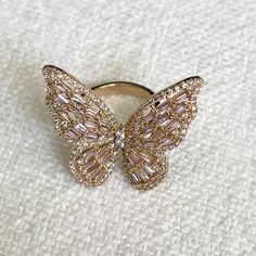 "Pink Butterfly Premium CZ Ring Nickel free. Hypoallergenic. Premium Quality Cubic Zirconia Stones. Length: 1 1/4\" Width: 1 1/4\" Finish: Gold. Post Earrings: For Pierced Ears. Free Domestic Shipping! Stunning contemporary piece that will definitely add some pop. So cute and so on trend. CALISADES offers a wide variety of exquisite jewelry and accessories for everyday use or for your Bday party, Wedding, Prom, Holidays, and other Special Occasions! Please read our RETURN POLICY AND FAQ'S before you make a purchase. Thanks for shopping at CALISADES!" Finger Mehendi, Mehandi Design For Hand, Finger Mehendi Designs, Mehndi Simple, Mehndi Designs For Beginners, Simple Mehndi Designs, Butterfly Ring, Mehandi Designs, Butterfly Jewelry