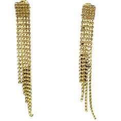 Handmade in Brazil. These glittering strands of CZ's will add a gorgeous sparkle to any outfit. Dressed up or down they will light up any look! Overall Length: 4" Width: 1/2" Our metal is 18K gold plated over 100% nickel free brass and silver plated over 100% nickel free brass. To keep fashion jewelry looking brand new, through almost any wear and tear:Dip piece(s) in liquid jewelry cleaner, rinse with water, and pat dry!All are safe to be dipped in Sterling Silver cleaner. BRT13 *C-3* Glamorous Long Drop Sparkling Jewelry, Party Jewelry In Gold-tone With Gold Beads, Gold Crystal Jewelry With Rhinestone Fringe, Party Jewelry With Rhinestones In Long Drop Shape, Party Jewelry With Long Drop Rhinestones, Long Drop Rhinestone Party Jewelry, Party Jewelry With Sparkling Long Drop Stones, Party Long Drop Rhinestone Jewelry, Sparkling Long Drop Jewelry For Party