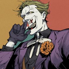 the joker is talking on his cell phone