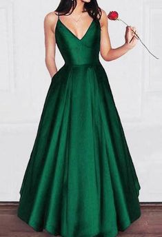 Green Graduation Gown, Green Satin Prom Dress, Red Satin Prom Dress, Burgundy Prom Dress Long, Graduation Party Dresses, Graduation Gown, Dresses With Pockets, Prom Dresses With Pockets, 파티 드레스