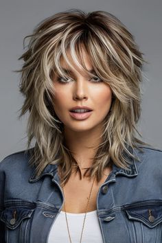 Embrace the fierce and edgy look with these stunning wolf cut hairstyles for women! #WolfCutWomen #EdgyHairstyles #HairInspo  Add a touch of wildness to your style Create texture and volume with this unique haircut Perfect for those who love a bold daring look Layered Hairstyles For Curly Hair, Haircut How To, How To Do A Wolf Cut, Edgy Shag Haircut, Long Shag Haircut, Shaggy Short Hair