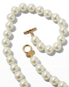 Kenneth Jay Lane necklace    Necklace length: approx. 18 inches    Goldtone metal    Pearly white acrylic    Toggle clasp    Spot clean    Imported Necklace Necklace, Kenneth Jay Lane, White Acrylics, White Acrylic, Toggle Clasp, Strand Necklace, Gold Tone Metal, Necklace Length, Neiman Marcus