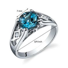 Enjoy the look of expensive jewelry with this Sterling Silver London Blue Topaz Ring without breaking the bank. Prices are always factory direct. Style SR10216 Blue Topaz Ring Sterling Silver, Swiss Blue Topaz Ring, Blue Topaz Bracelet, London Blue Topaz Ring, Sterling Silver Engagement Rings, Expensive Jewelry, Round Stud Earrings, Swiss Blue Topaz, Silver Engagement Rings