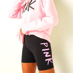 Victoria's Secret Pink Capri Pink Graffiti Logo Cotton High Waist Bike Short High Waist 4-Way Stretch, Breathable Interior Key/Card Pocket At Front Waistband Back Card Pocket 6" Inseam Imported Cotton/Elastane Love These! You Need Them *Brand New In Unopened Packaging Check My Closet For Matching Pieces!! Pink Short Bottoms For Athleisure, Pink Gym Shorts For Spring, Spring Pink Shorts For Gym, Pink Athletic Shorts For Gym, Trendy Pink Gym Shorts, Sporty Pink Short Bottoms, Fitted Pink Biker Shorts For Loungewear, Sporty Short Pink Bottoms, Casual Pink Activewear With Letter Print