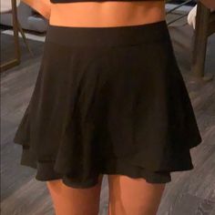 Brand New! Built In Shorts, Super Comfy Fitted Zara Skort In Solid Color, Zara Black Sporty Bottoms, Zara Sporty Black Bottoms, Sporty Black Bottoms For Day Out, Casual Black Skort By Zara, Zara Black Casual Skort, Zara Casual Black Skort, Stretch Black Skort For Day Out, Asymmetrical Skort