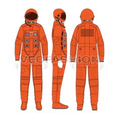 an orange space suit for men and women