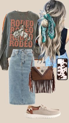 #cowgirl #cowgirlaesthetic #modestfashion #skirt #pentecostal Stylish Modest Outfits, Modest Church Outfits, Looks Country, Western Wear Outfits, Apostolic Fashion