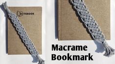 the macrame bookmark is made out of yarn and has a knot on it