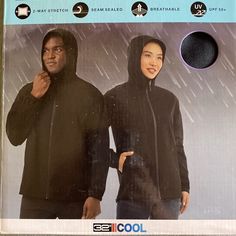 32 Degree Cool Waterproof Rain Jacket, In Box, New With Tag, One Gray (S-M) And Two Black (S-M) Breathable, Stretch Fabric, Lightweight, Seam Sealed, Upf 50+ Black Weatherproof Long Sleeve Windbreaker, Black Long Sleeve Weatherproof Windbreaker, Black Sporty Raincoat For Hiking, Black Casual Waterproof Windbreaker, Black Long Sleeve Sports Raincoat, Black Long Sleeve Raincoat For Outdoor, Black Waterproof Long Sleeve Raincoat, Black Weatherproof Windbreaker For Sports, Black Nylon Windbreaker With Fleece Lining