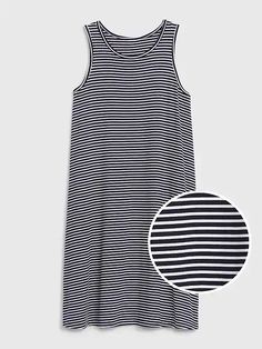 Swing Midi Dress | Gap Factory Casual Striped Midi Sleeveless Dress, Casual Striped Sleeveless Midi Dress, Casual Stretch Cotton Sleeveless Dress, Casual Cotton Tank Dress, Casual White Tank Dress, Casual Viscose Sleeveless Dress For Summer, Casual Viscose Sleeveless Summer Dress, Shop Womens, Petite Size