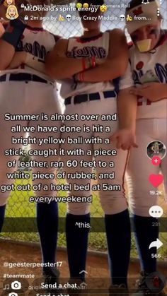 two baseball players standing next to each other with their arms around one another and the caption reads, summer is almost over and all we have done