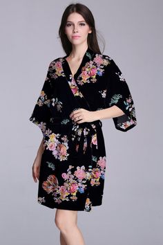 inexpensive bridesmaid robes kimono style dresswhat by MMInkPrint Judy Smith, Satin Dressing Gown, Kimono Style Dress, Wedding Gowns Online, Bridal Pajamas, Robe Wedding