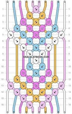 the diagram shows how to make an intricate pattern with colored circles and numbers on each side