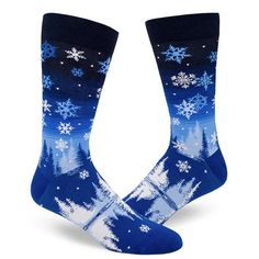 Snowflakes Men's Crew Socks It's beginning to look a lot like the winter holiday season! If you love snow, winter, and hockey then these snowflakes socks are made just for you. Style: CrewSize: Fits men's shoe sizes 8 to 13Sock Maker: ModSocks (Bellingham, Washington)Materials: 65% cotton, 24% nylon, 8% polyester, 3% spandexCountry of Origin: Korea Comfortable Socks For Cold Winter Weather, Comfortable Blue Socks For Winter, Casual Winter Socks For Stocking Stuffers, Warm Blue Socks For Stocking Stuffers, Casual Warm Blue Socks, Blue Christmas Socks For Stocking Stuffers, Comfortable Socks For Winter Stocking Stuffers, Comfortable Blue Winter Socks, Cheap Fun Blue Socks