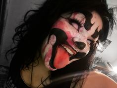 gothw0rmz on instagram Icp Makeup Look, Juggalo Halloween Costume, Icp Juggalo Nails, Juggalo Outfit Ideas, Juggalo Makeup Faces Reference, Icp Makeup Juggalo, Juggalo Makeup Ideas, Juggalo Makeup Faces, Insane Clown Posse Juggalette Makeup