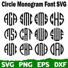 circle monogram font svg files for cricut and other cutting machine designs