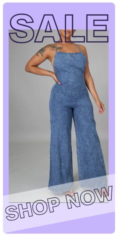 Blue Casual Solid Split Joint Spaghetti Strap Straight Jumpsuits Non-stretch Denim Jumpsuit For Summer, Solid Sleeveless Denim Jumpsuit For Summer, Sleeveless Solid Denim Jumpsuit For Summer, Trendy Solid Color Denim Jumpsuit For Summer, Non-stretch High Waist Bodysuit For Spring, Casual Summer Denim Bodysuit, Non-stretch Spaghetti Strap Jumpsuit For Spring, Blue Non-stretch Sleeveless Denim Jumpsuit, Chic Stretch Denim Jumpsuit For Summer