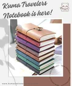 FREE Embossing! Only available at KUMA Stationery Crafts #travelersnotebook Free Notebook, Grid Paper, The Notebook, Travelers Notebook, Note Taking, New Product, Genuine Leather