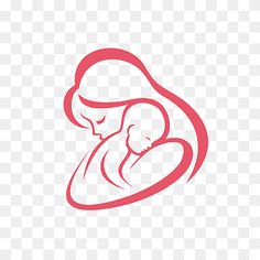 a mother holding her baby in her arms, logo design for a newborn care center