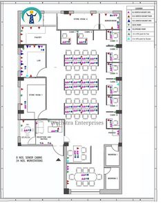 the floor plan for a restaurant with tables and chairs