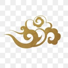 a gold and white logo with swirls in the middle, on a transparent background