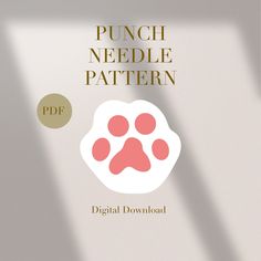 an image of a book cover with a dog's paw and the title punch needle pattern