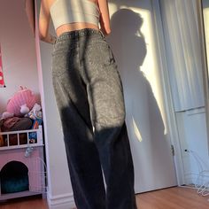 Never Worn Fashion Nova Baggy Black Washed Denim. Very Long Jeans, Recommend For A Taller Person 5’7 Or Someone Who Will Wear Them With Heals Baggy Black Pants, Black Pants Fashion, Fashion Nova Plus Size, Black Wide Leg Jeans, Super Flare Jeans, High Waisted Flare Jeans, Acid Wash Jeans, High Waisted Flares, Long Jeans