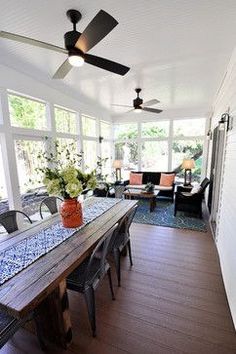 the sun room is clean and ready for us to use as a dining area in the house