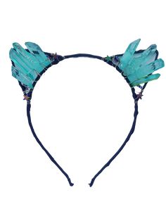 Get lost in a magical forest with energizing green aura quartz crystals that combine to create the ultimate headband for your next concert, festival or big event! Ribbon is tied around the headband to give ultimate comfort that will lightly hug and stay on your head all day. Ethically handmade with love in Chicago Height: 16 cm x Width: 15 cm Featuring high quality polished quartz gems that dazzle in rainbow colors in the sunlight, AND light up at festivals in the lights Made for music festivals Mystical Adjustable Headpieces For Party, Whimsical Adjustable Cat Ears Headband, Whimsical Cat Ears Headband For Parties, Mystical Headband For Festivals, Mystical Headband For Festival, Mystical Festival Headband, Adjustable Green Festival Headband, Adjustable Green Headband For Festivals, Green Bohemian Headpiece For Party