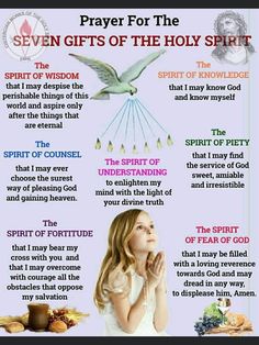 Gifts Of The Holy Spirit, Holy Spirit Prayer, Catholic Prayers Daily, Catholic Beliefs, Spiritual Prayers, Special Prayers, Good Morning God Quotes, Prayer For Today, Faith Bible