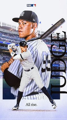 a baseball player holding a bat in front of a stadium filled with people and fans