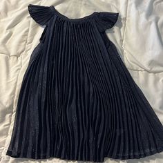 Shimmery Navy Dress, Size 18-24mo. Brand New, With Tags Cute Flutter Sleeve Dress For Party, Cute Flutter Sleeve Party Dress, Cute Party Dress With Flutter Sleeves, Blue Flutter Sleeve Dresses For Dress-up, Party Pleated Dress With Flutter Sleeves, Spring Dress From Gap For Dress-up Events, Gap Dress, Navy Dress, Kids' Dresses