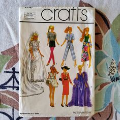 an old fashion sewing pattern for women's dresses and skirts, with the words crafts written on it