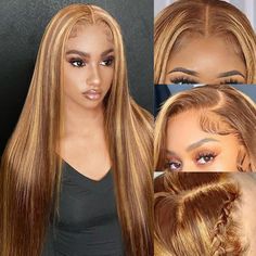 PRICES MAY VARY. 💖【Highlight Straight Lace Front Wigs Material】Unprocessed Virgin Human Hair Wigs, 10A Grade Brazilian Virgin Human Hair for Black Women Cut From Young Girl. Soft and Clean Comfortable and Silky. Glueless Lace Front Wigs Human Hair Without Any Synthetic and Animal Hair Mixed. 💖【13x4 Highlight Straight Lace Front Wigs Pre Plucked 】Ombre Lace Front Wig Human Hair, 13X4 Free Part Can Make Any Style As You Want. Lace Front Wig With Pre Plucked Baby Hair. 💖【 Highlight Straight Lace 27 Honey Blonde, Ombre Lace Front Wig, Curling Straight Hair, Hair Highlight, Ombre Lace Front, Perfect Blonde, Honey Blonde Highlights, Ombre Lace, Human Hair Color