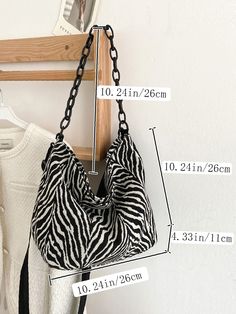 Bag For Love - Zebra Striped Pattern Shoulder Bag - Women Shoulder Bags Product Description Color Black and White Strap Type Adjustable Strap Type Chain Pattern Type Zebra Stripe Style Fashionable Bag Size Medium Quantity 1 piece Type Square Bag Composition 100% Cotton Material Canvas Size Chart INCH CM Size Bag Width Bag Height Bag Length Strap Length one-size 4.3 10.2 10.2 47.2 Size Bag Width Bag Height Bag Length Strap Length one-size 11 26 26 120 Similar Products h2 { text-align: center; } . Chain Pattern, Bird In Bag, Square Bag, Olivia Mark, Shoulder Bag Women, Stripes Pattern, Cotton Material, Bags Women, Fashion Bags