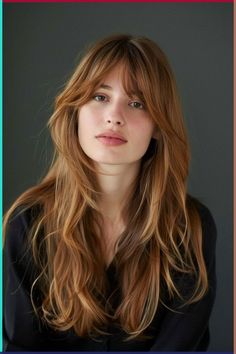 #hairstyleideas Long Hair And Bangs, Hairstyles Asian, Layered Hair With Bangs, Layered Haircut, Haircuts Straight Hair, Long Hair With Bangs, Hair Colours, Long Layered Hair, Haircuts For Long Hair