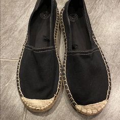 Super Cute & Comfy Espadrilles Never Worn 10/10 Condition Fits Small (Us6) Comfortable Black Espadrilles For Summer, Black Comfortable Espadrilles For The Beach, Comfortable Black Espadrilles For Beach, Black Closed Toe Summer Espadrilles, Summer Black Espadrilles For The Beach, Trendy Black Espadrilles For Vacation, Casual Black Espadrilles For Summer, Black Slip-on Espadrilles For The Beach, Trendy Black Slip-on Espadrilles