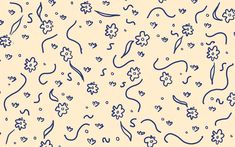 an abstract pattern with hearts, flowers and swirls on a beige background stock illustration