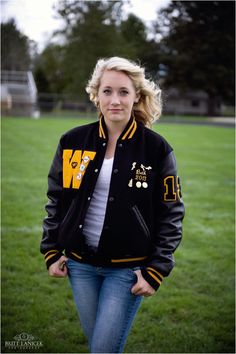 Senior Portrait / Photo / Picture Idea - Girls - Varsity Letter Jacket Letter Jacket, College Sweater, Team Jackets, Big Men Fashion