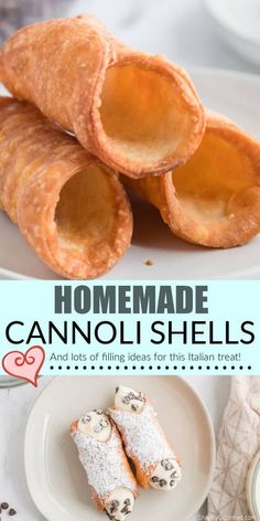 homemade cannoli shells with text overlay