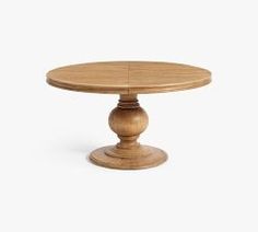 a round wooden table on a white background