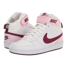 - Nike Big Kids Court Borough Mid 2 ( Gs) - Color: White, Dark Beetroot, Pink Foam - Note: New Without Shoebox - Style # Dc7782 104 - Available In: 7 Y Nike Shoes For Kids, Candy Themed Bedroom, Court Borough Mid 2, Nike Kids Shoes, Advanced Workout, Themed Bedroom, Cute Nike Shoes, Cute Birthday Cakes, Friendship Necklaces