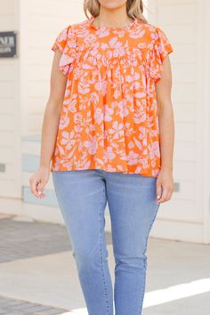 This top is designed for a comfortable, effortless look! Its flutter sleeves, flowy design and soft fabric provide a stylish and cozy fit! Perfect for anytime, the lightweight fabric and relaxed silhouette make this top a must-have! 100% Rayon Trendy Flutter Sleeve Top For Summer, Trendy Short Sleeve Top With Flutter Sleeve For Summer, Trendy Summer Short Sleeve Top With Flutter Sleeves, Trendy Flutter Sleeve Tops For Day Out, Spring Ruffle Sleeve Top With Relaxed Fit, Spring Relaxed Fit Tops With Ruffle Sleeve, Relaxed Fit Ruffle Sleeve Tops For Spring, Relaxed Fit Flutter Sleeve Tops For Spring, Relaxed Fit Flutter Sleeve Tops For Day Out