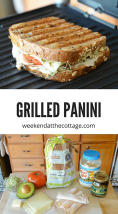 grilled panini on the grill with ingredients to make it