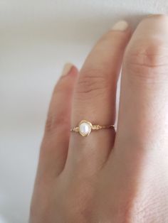 Freshwater Pearl Ring Gold Filled Dainty Ring Simple Pearl | Etsy Simple Pearl Ring, Pearl Ring Design, Pearl Ring Simple, Pearl Stacking Ring, Pearl Ring Gold, Making Rings, White Pearl Ring, Womens Rings, Ring Pearl